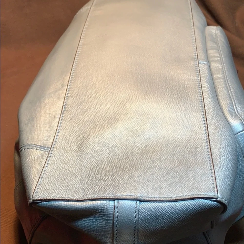 Coach Silver Metallic leather shoulder/satchel bag